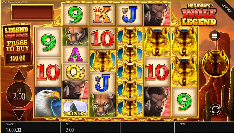 Wolf Legend Megaways gameplay