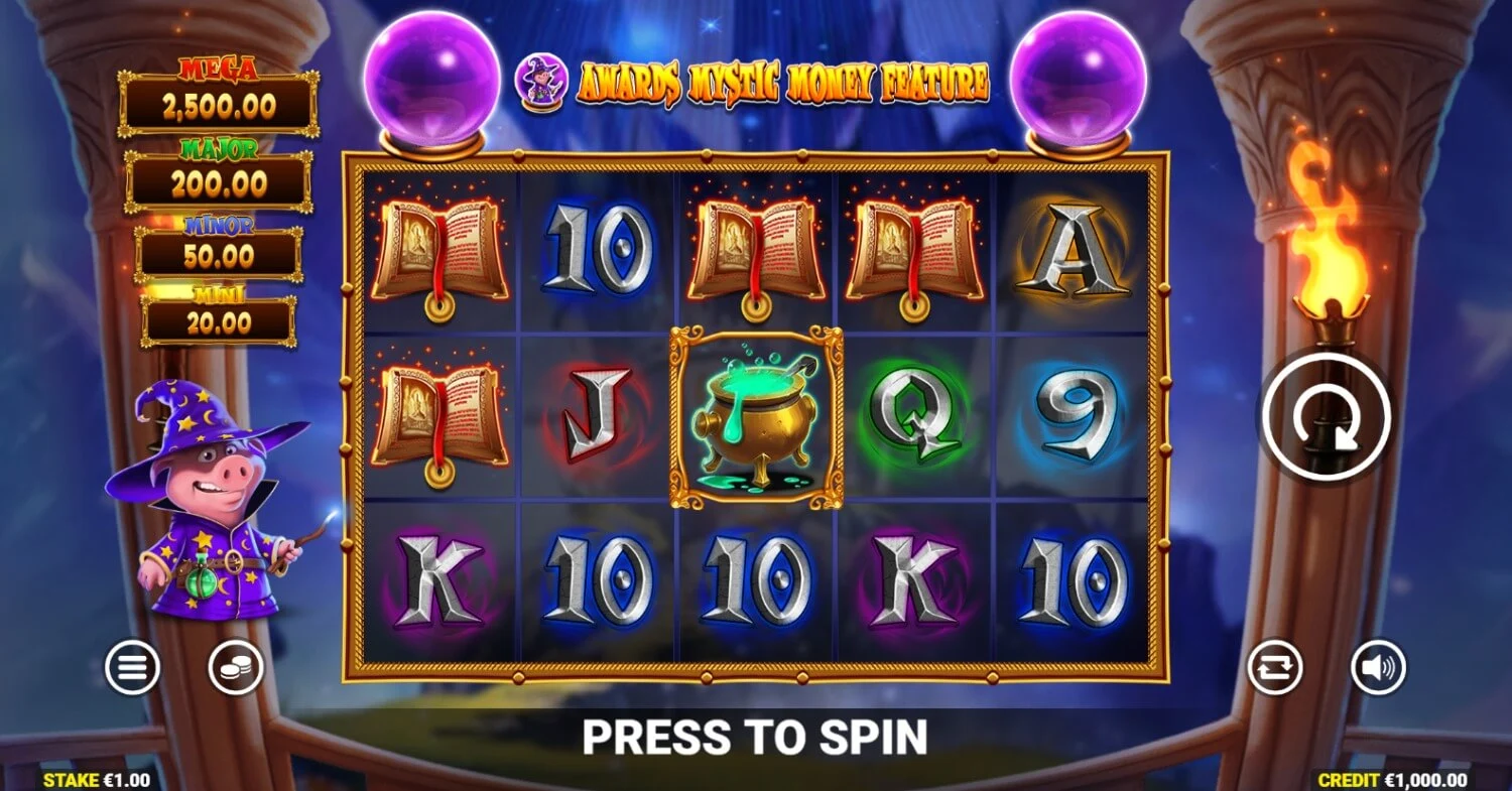 The Pig Wizard Cash gameplay
